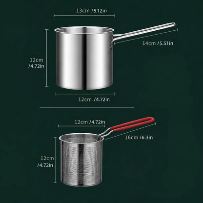 Single-Serve Stainless Steel Mini Deep Fryer Set