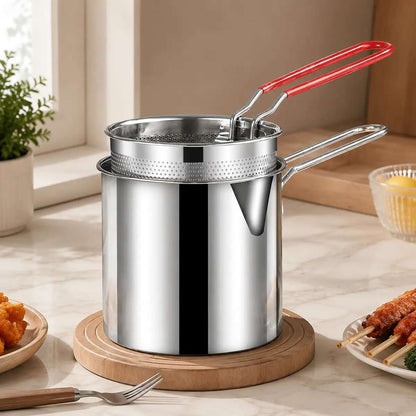 Single-Serve Stainless Steel Mini Deep Fryer Set