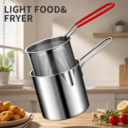 Single-Serve Stainless Steel Mini Deep Fryer Set