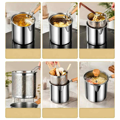 Single-Serve Stainless Steel Mini Deep Fryer Set