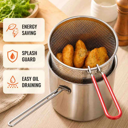 Single-Serve Stainless Steel Mini Deep Fryer Set