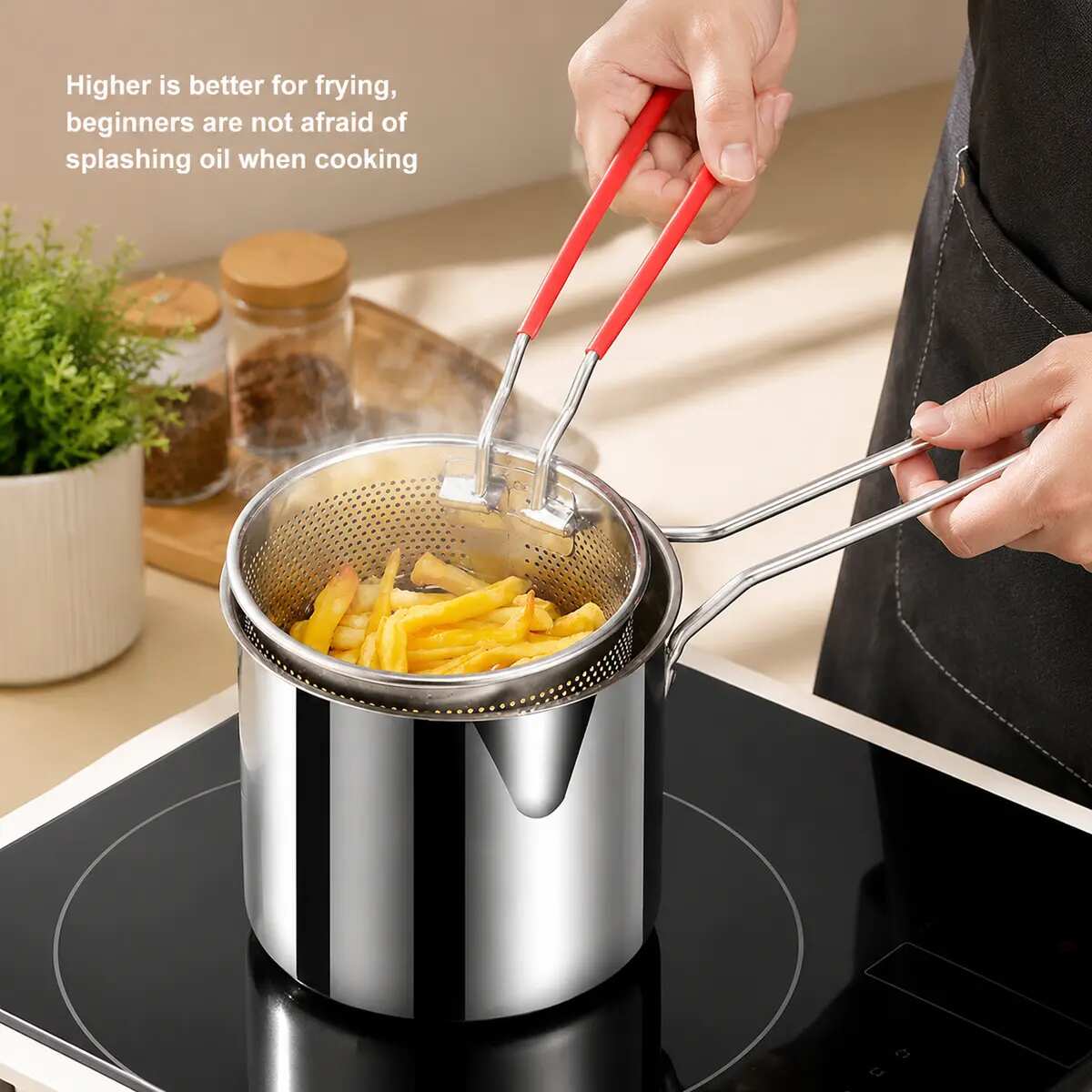 Single-Serve Stainless Steel Mini Deep Fryer Set