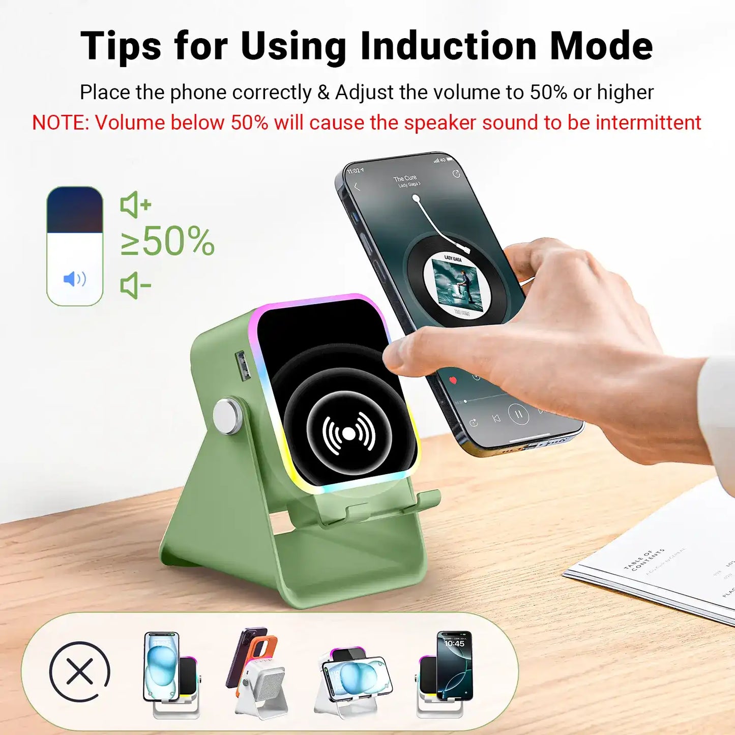 Instant Sensory Boost Wireless Induction Bluetooth Speaker