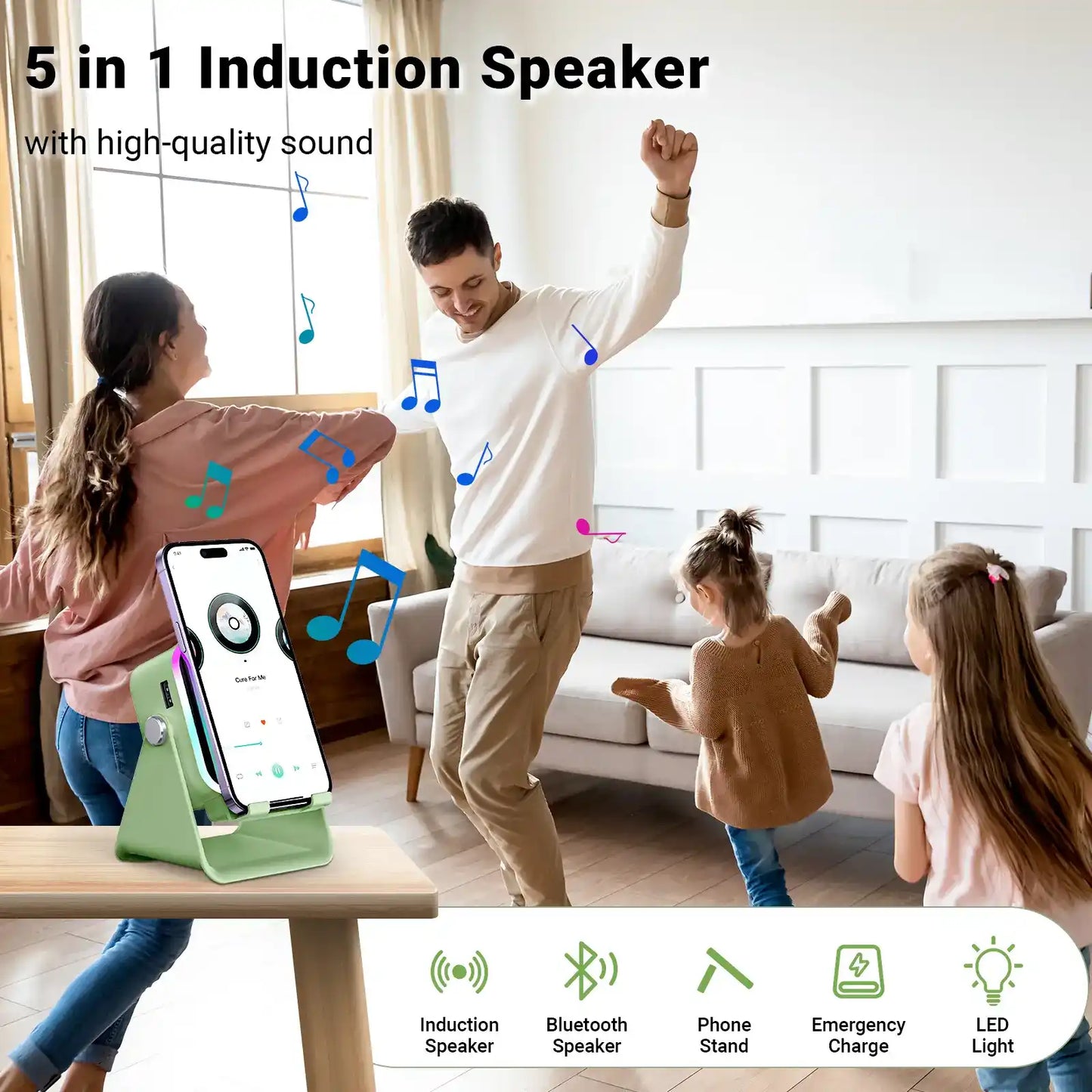 Instant Sensory Boost Wireless Induction Bluetooth Speaker