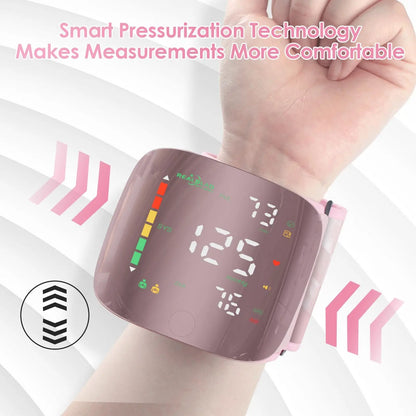 One-Touch Curved Screen Wrist Blood Pressure Monitor