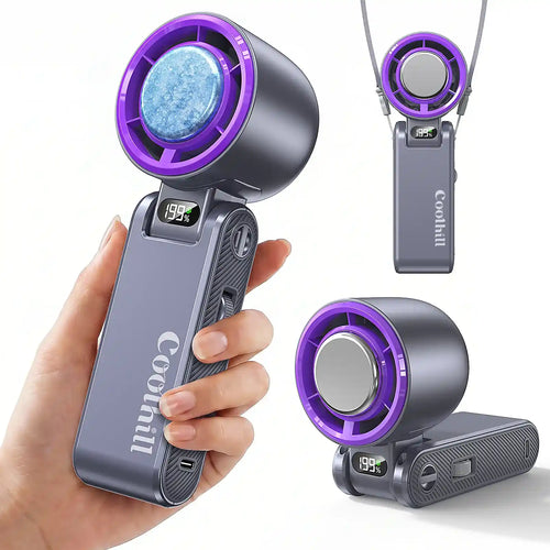 Portable Handheld Fan with Instant Ice Cooling Semiconductor Tech