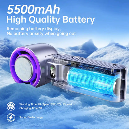 Portable Handheld Fan with Instant Ice Cooling Semiconductor Tech