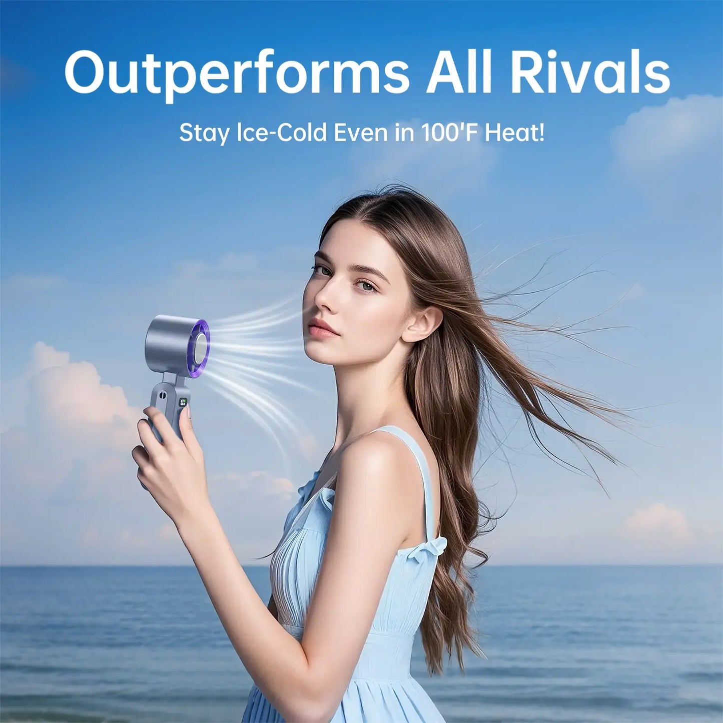 Portable Handheld Fan with Instant Ice Cooling Semiconductor Tech