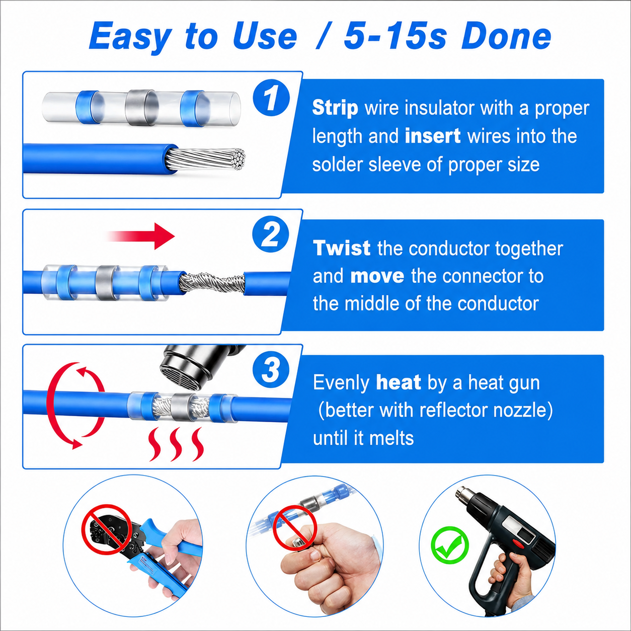 Solder & Seal Wire Connectors — Marine-Grade Waterproof Terminals