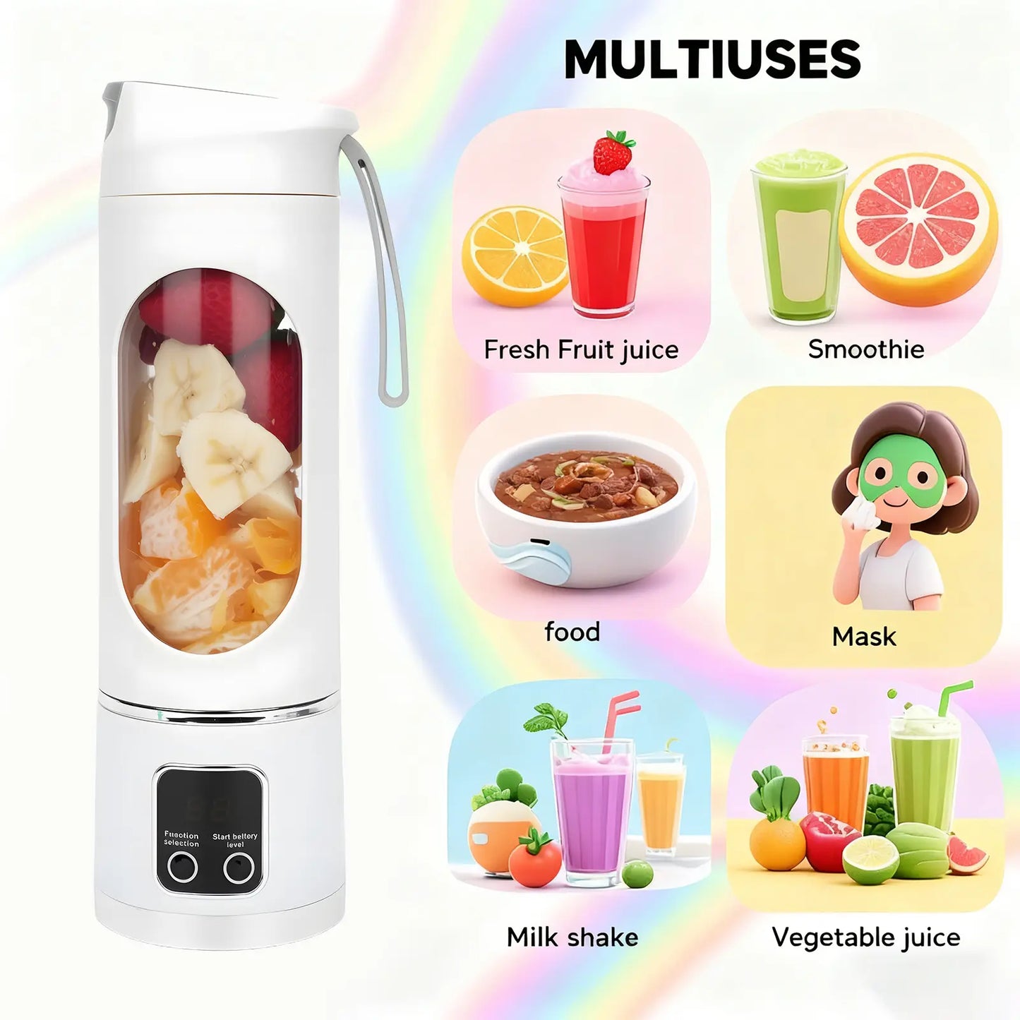 Ultra-Portable High-Capacity Personal Blender for Smoothies & Shakes