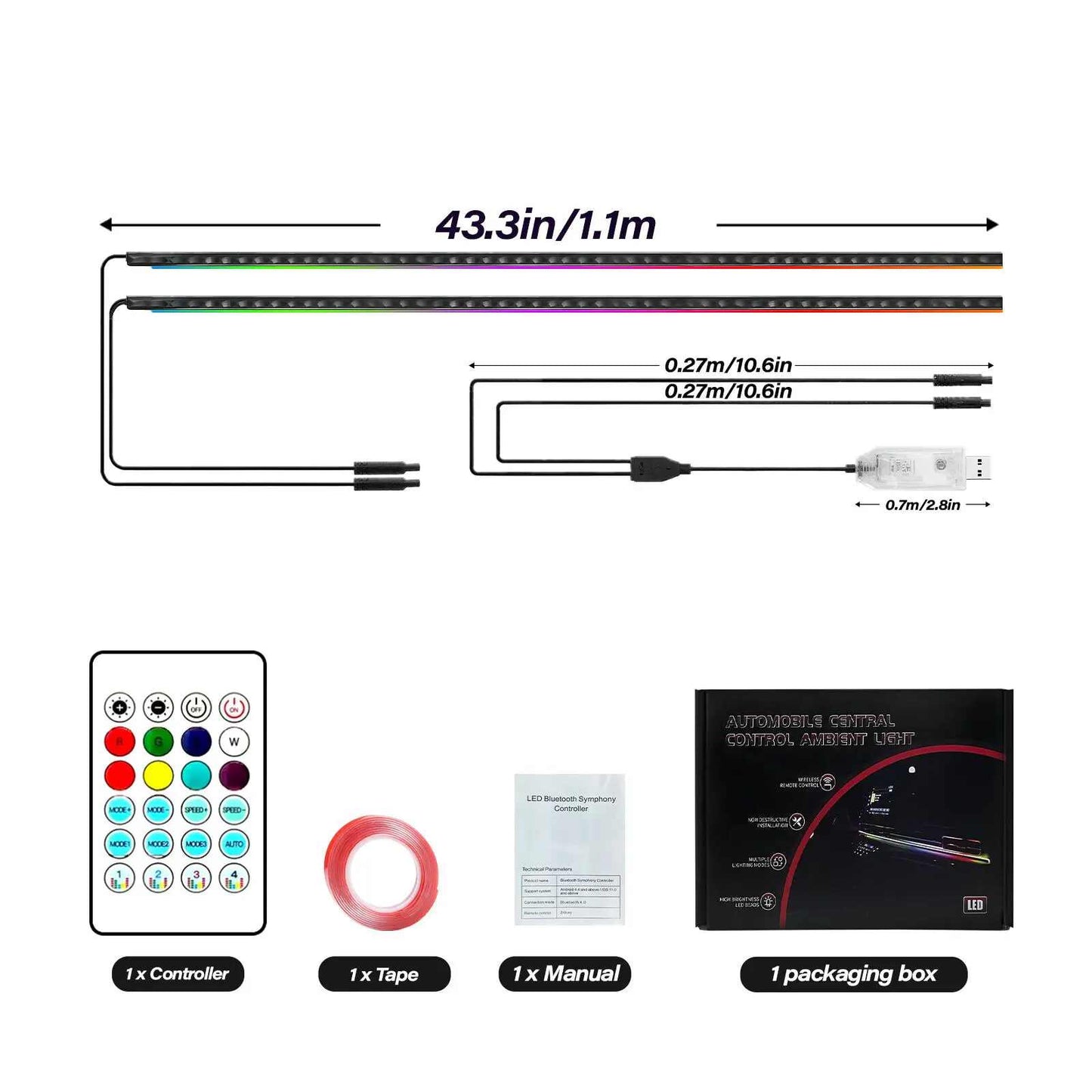 Music-Sync RGB Car Interior Lights
