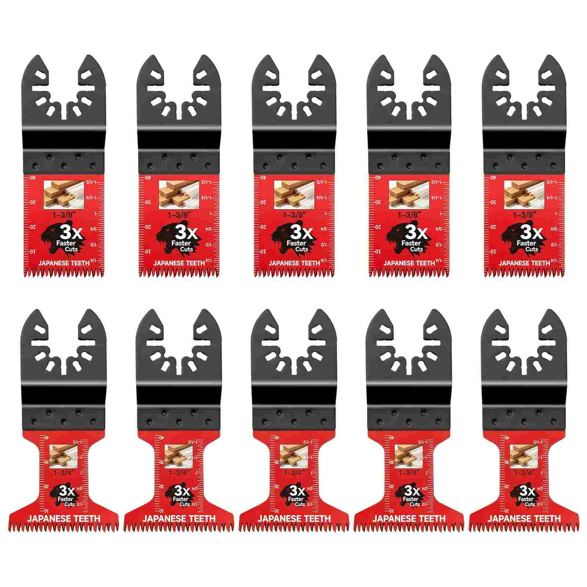 Japanese Tooth Oscillating Saw Blades 10-Pack