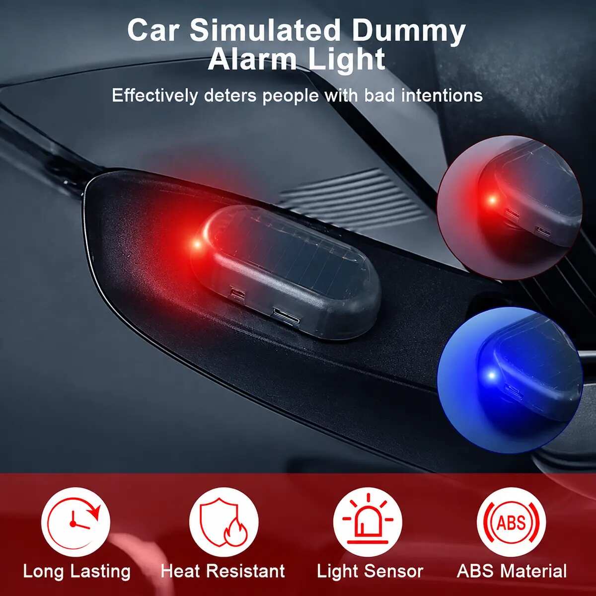 Solar Fake Car Alarm Warning Light
