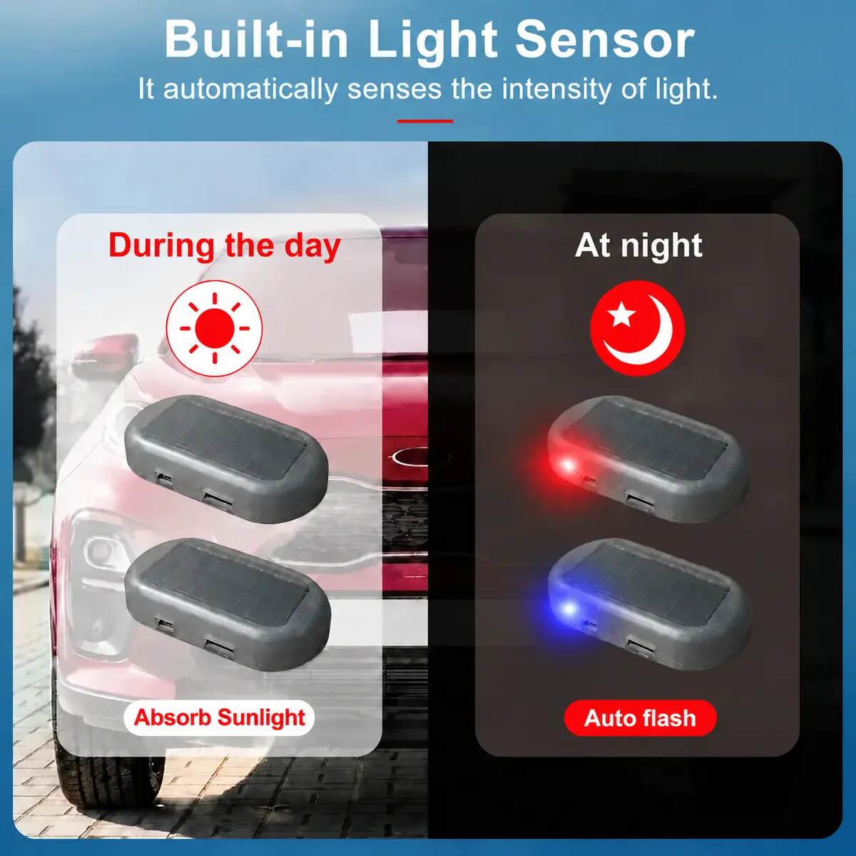 Solar Fake Car Alarm Warning Light