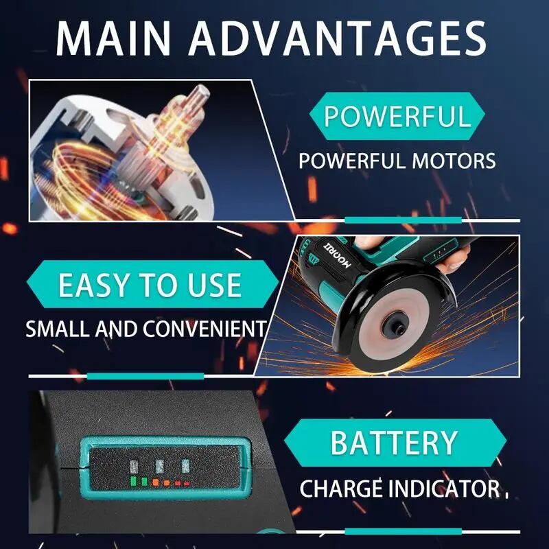 12V Brushless Angle Grinder Kit with 2 Batteries