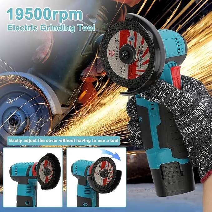 12V Brushless Angle Grinder Kit with 2 Batteries