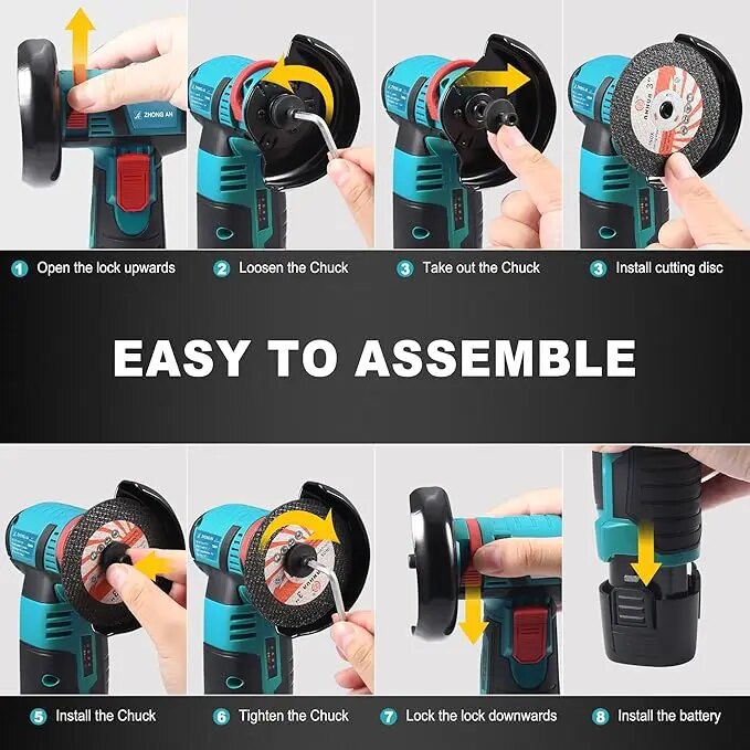 12V Brushless Angle Grinder Kit with 2 Batteries