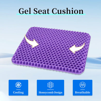 Double-Thick Gel Seat Cushion Honeycomb Breathable Non-Slip Cover