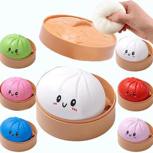 Greenish Glitter Dumpling, 3.15 inches in Diameter Dumpling Squishy, Greenish Dumplings for Spring