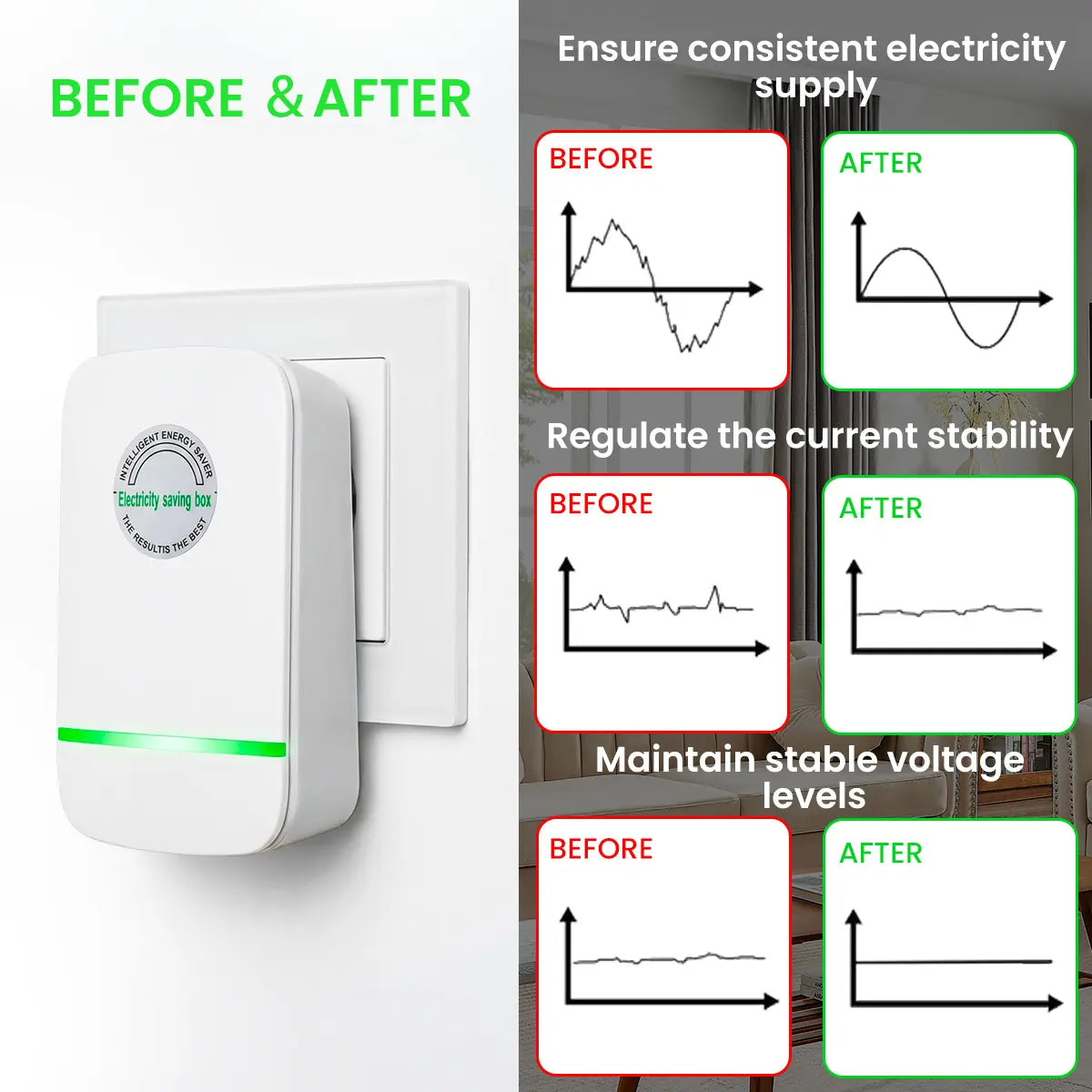 (2 Pack)Plug-In Power Box with US Plug 2026 Updated Design, Compatible with 90–250V Input Range