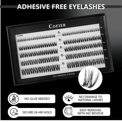 (100 Pcs) 【Hot Style】Cofier No Glue Lash Kit Jelly