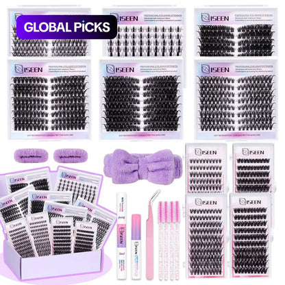 Eyelash Cluster Kit, D Curl Volume Cluster Lashes, Fluffy Eyelash Clusters