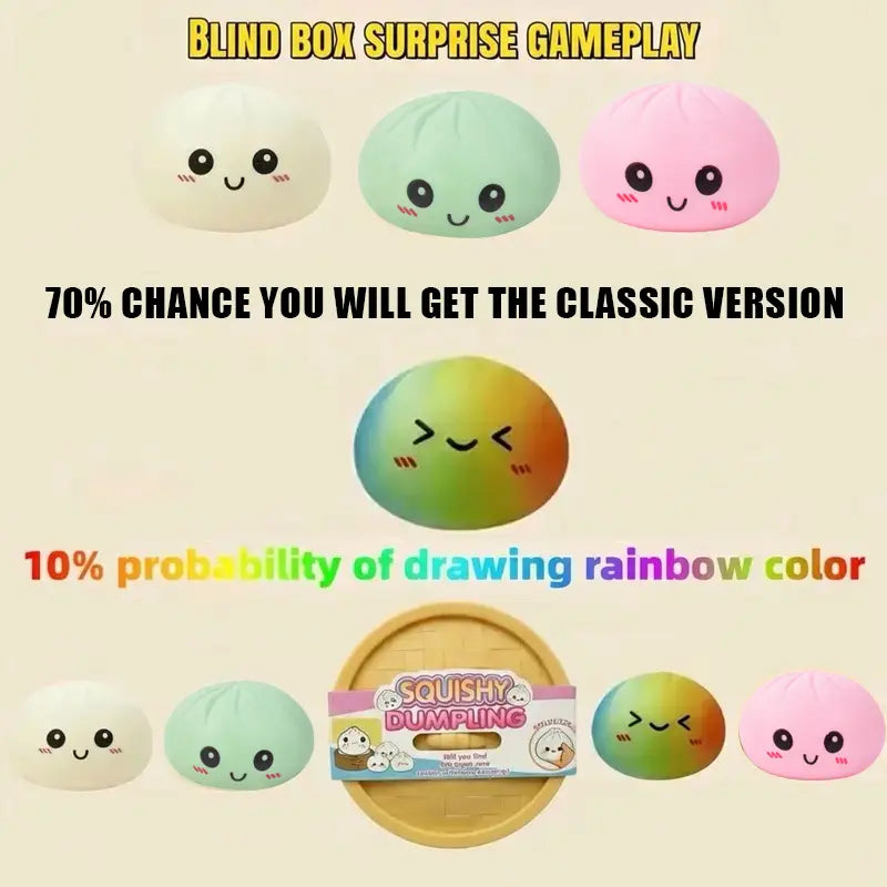 Expressive Big Dumpling Squishy - Blind Box, Mysecret Bun Fidget Toy