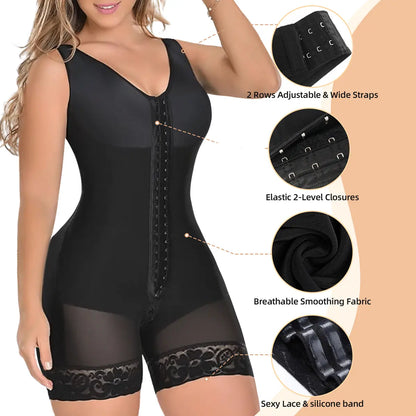 YIANNA Fajas Colombianas Shapewear for Women Tummy Control Full Shapewear Butt Lifter with Hooks Closure SpringStatements