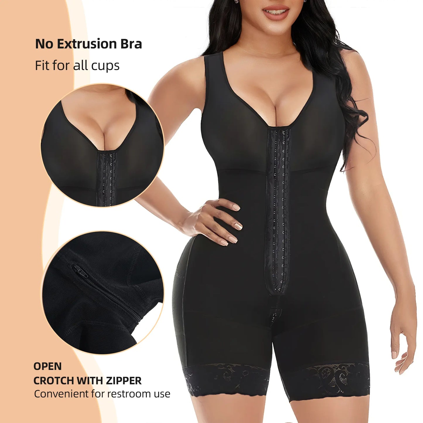 YIANNA Fajas Colombianas Shapewear for Women Tummy Control Full Shapewear Butt Lifter with Hooks Closure SpringStatements