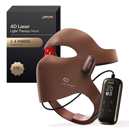JOVS 4D Laser Therapy Mask for Face, LED Red Light Therapy Face Mask with 4 Wavelengths for Deep Anti-Aging