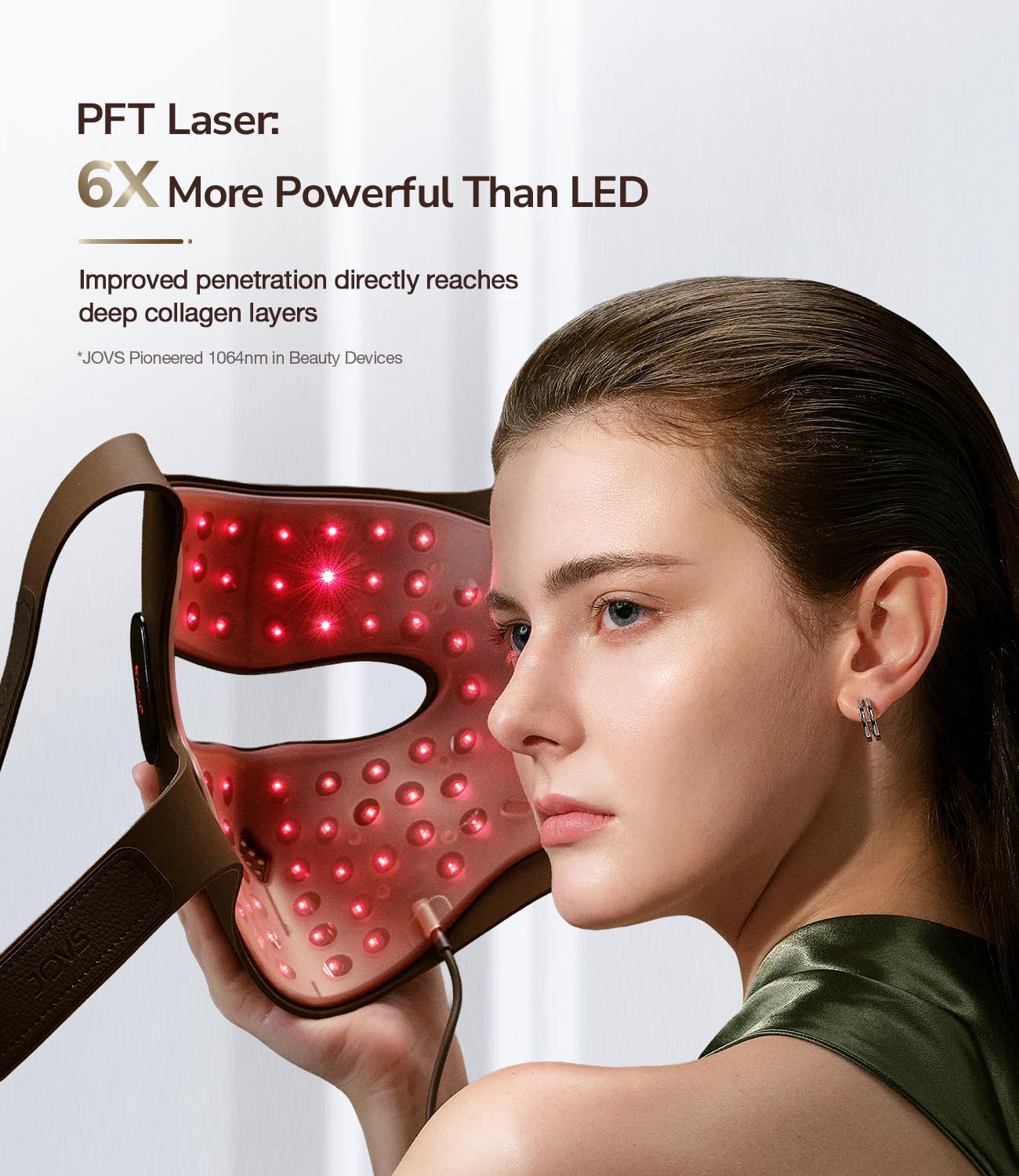 JOVS 4D Laser Therapy Mask for Face, LED Red Light Therapy Face Mask with 4 Wavelengths for Deep Anti-Aging