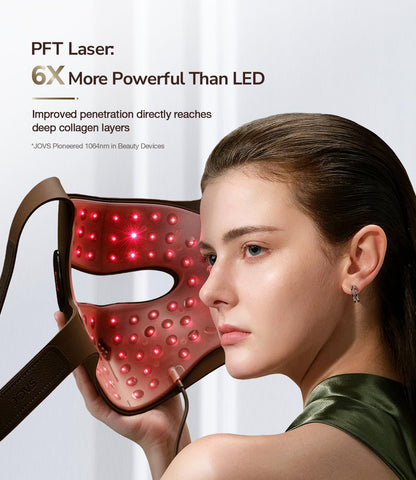 JOVS 4D Laser Therapy Mask for Face, LED Red Light Therapy Face Mask with 4 Wavelengths for Deep Anti-Aging
