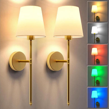 (2 in 1 Pack) Wireless Battery-Powered Wall Lamps in /, Remote Control Bedroom Lights