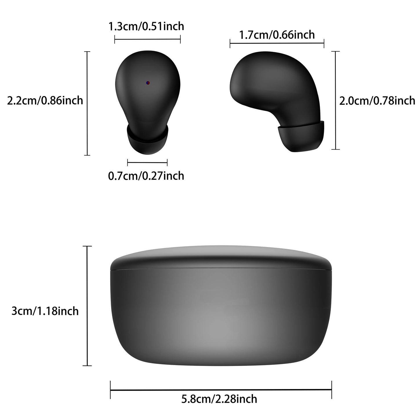 MSHUKCOE Mini Invisible Headphones Bluetooth 5.4 True Wireless In-Ear Earphones