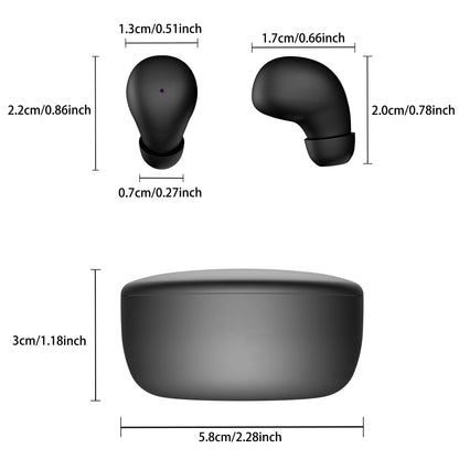 MSHUKCOE Mini Invisible Headphones Bluetooth 5.4 True Wireless In-Ear Earphones