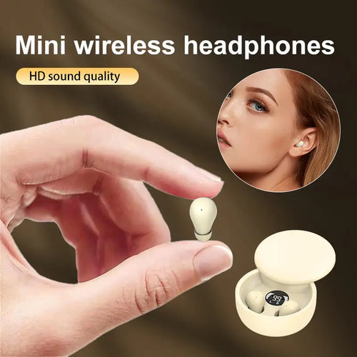 MSHUKCOE Mini Invisible Headphones Bluetooth 5.4 True Wireless In-Ear Earphones