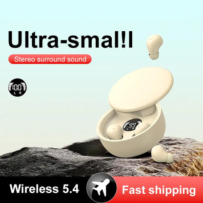 MSHUKCOE Mini Invisible Headphones Bluetooth 5.4 True Wireless In-Ear Earphones