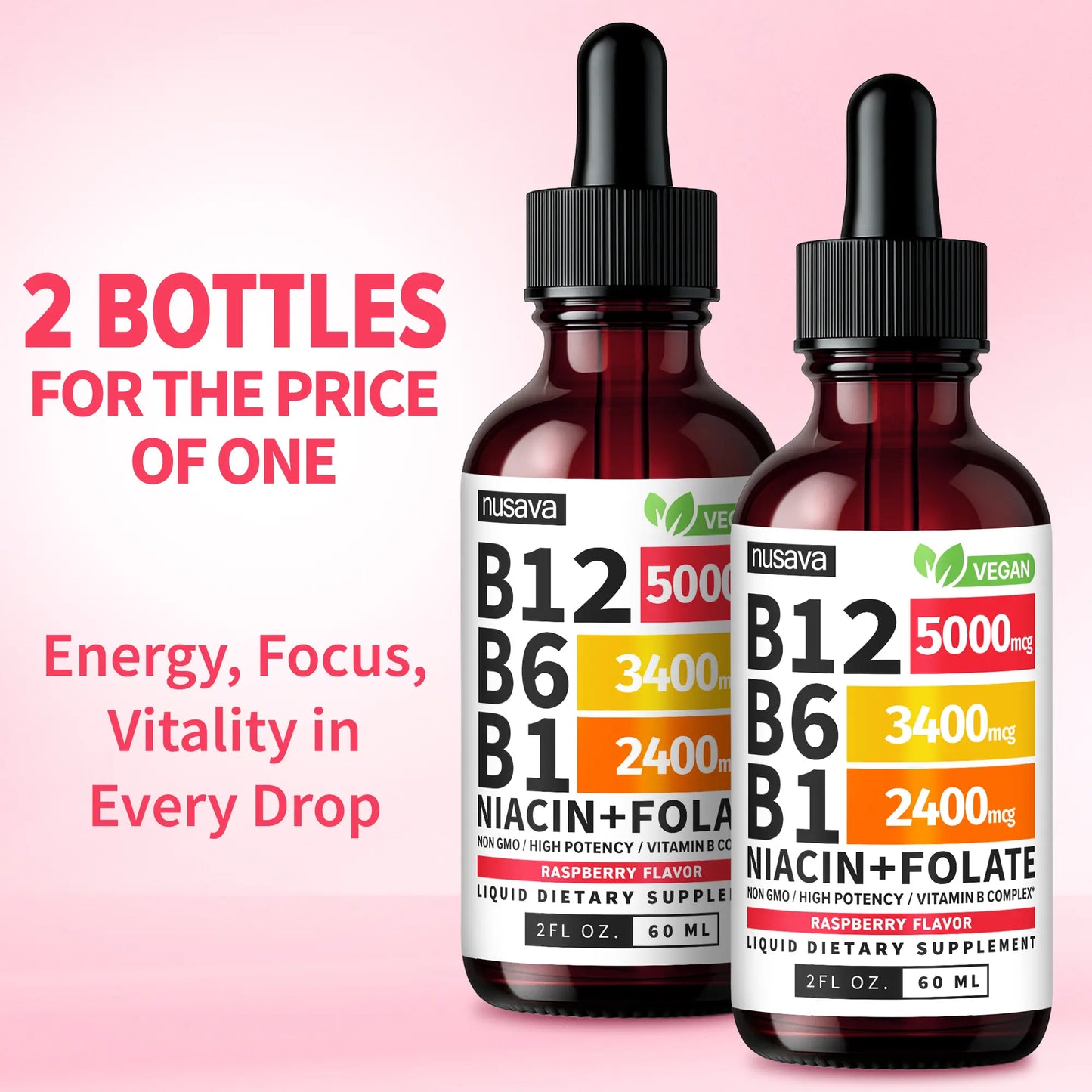 NUSAVA Vitamin B12 Liquid Drops, Vitamin B Complex