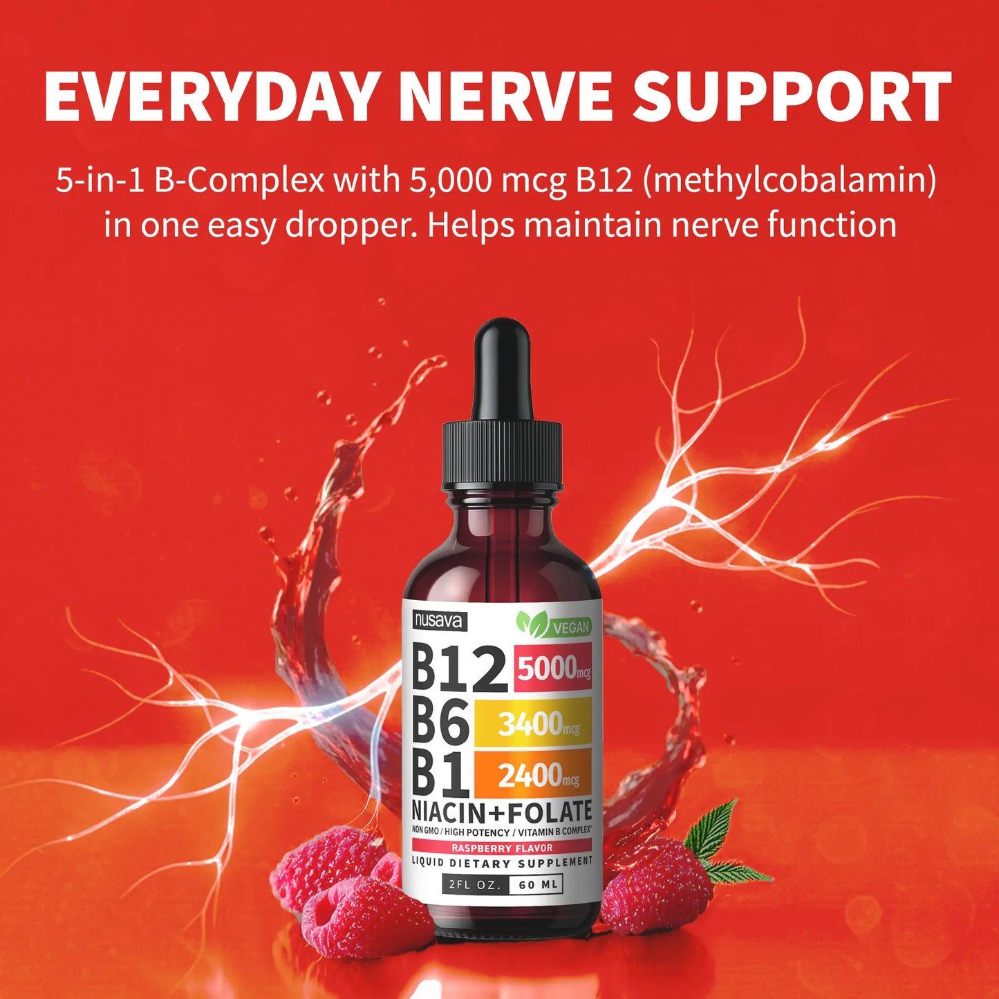 NUSAVA Vitamin B12 Liquid Drops, Vitamin B Complex