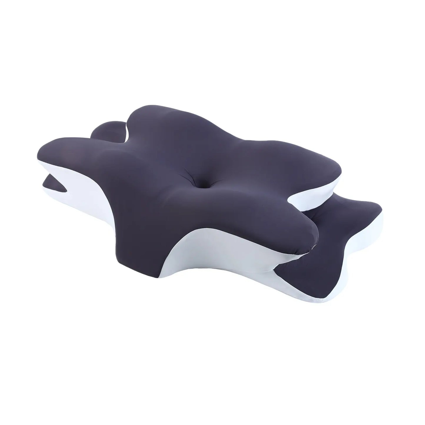 Double-Sided Contoured Neck Pillow, Unscented Supportive Memory Foam with Cooling Cover