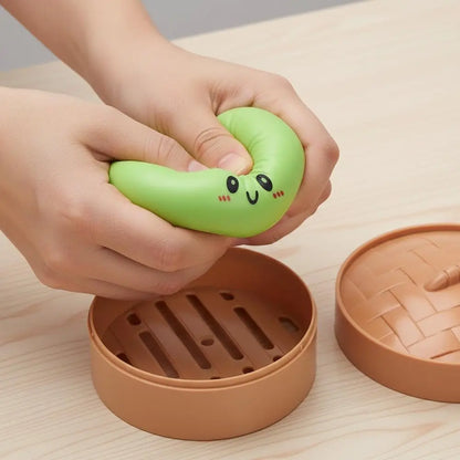 Greenish Glitter Dumpling, 3.15 inches in Diameter Dumpling Squishy, Greenish Dumplings for Spring