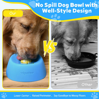 Yipetor Slow Feeder Dog Bowls for Liquid Treat, [Built-in Rolling Ball] No Spill Bone Broth Dog Licking Bowl