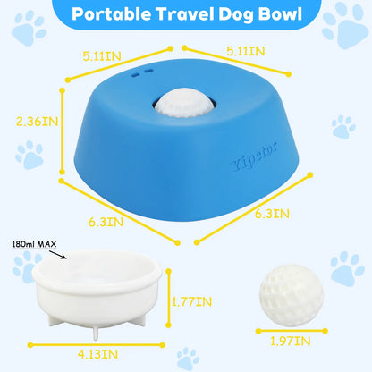 Yipetor Slow Feeder Dog Bowls for Liquid Treat, [Built-in Rolling Ball] No Spill Bone Broth Dog Licking Bowl